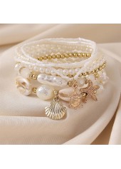Armbänder mit weihnachtlichen Muscheln beige Acryldetails