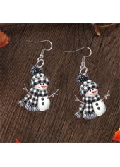 Ohrringe aus schwarzem Acryl mit Schneemann-Motiv