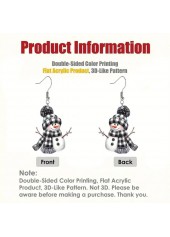 Black jewelry,Other jewelry,Christmas Snowman Design Black Acrylic Earrings