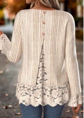 ROTITA Fake 2in1 Skin Color V Neck T Shirt