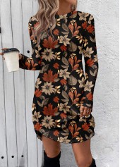 Rotita – Kurzes bauchbedeckendes mehrfarbiges Kleid mit Blumenmuster