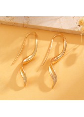 Golden jewelry,Geometric jewelry,Golden Geometric Irregular Design Copper Earrings