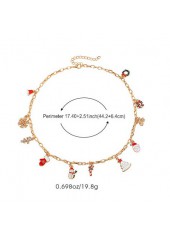 Golden jewelry,Christmas jewelry,Christmas Santa Claus Golden Alloy Necklace