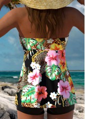 ROTITA Tummy Coverage Black Floral Print Tankini Top-No Bottom