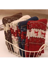 Multi Color accessories,Christmas accessories,Christmas Elk Print Multi Color Mid Calf Socks