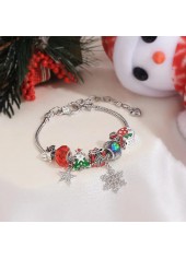 Silver jewelry,Geometric jewelry,Christmas Snowflake Silver Snowman Alloy Bracelet