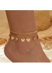 bracelets de cheville en alliage doré avec détail papillon