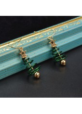 Green jewelry,Geometric jewelry,Christmas Tree Green Metal Star Earrings