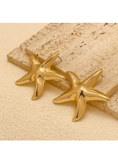 Golden jewelry,Animal Print jewelry,Golden Alloy Marine Life Starfish Earrings