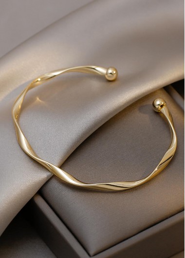 Golden jewelry,Golden Open Cuff Twisted Alloy Bangle