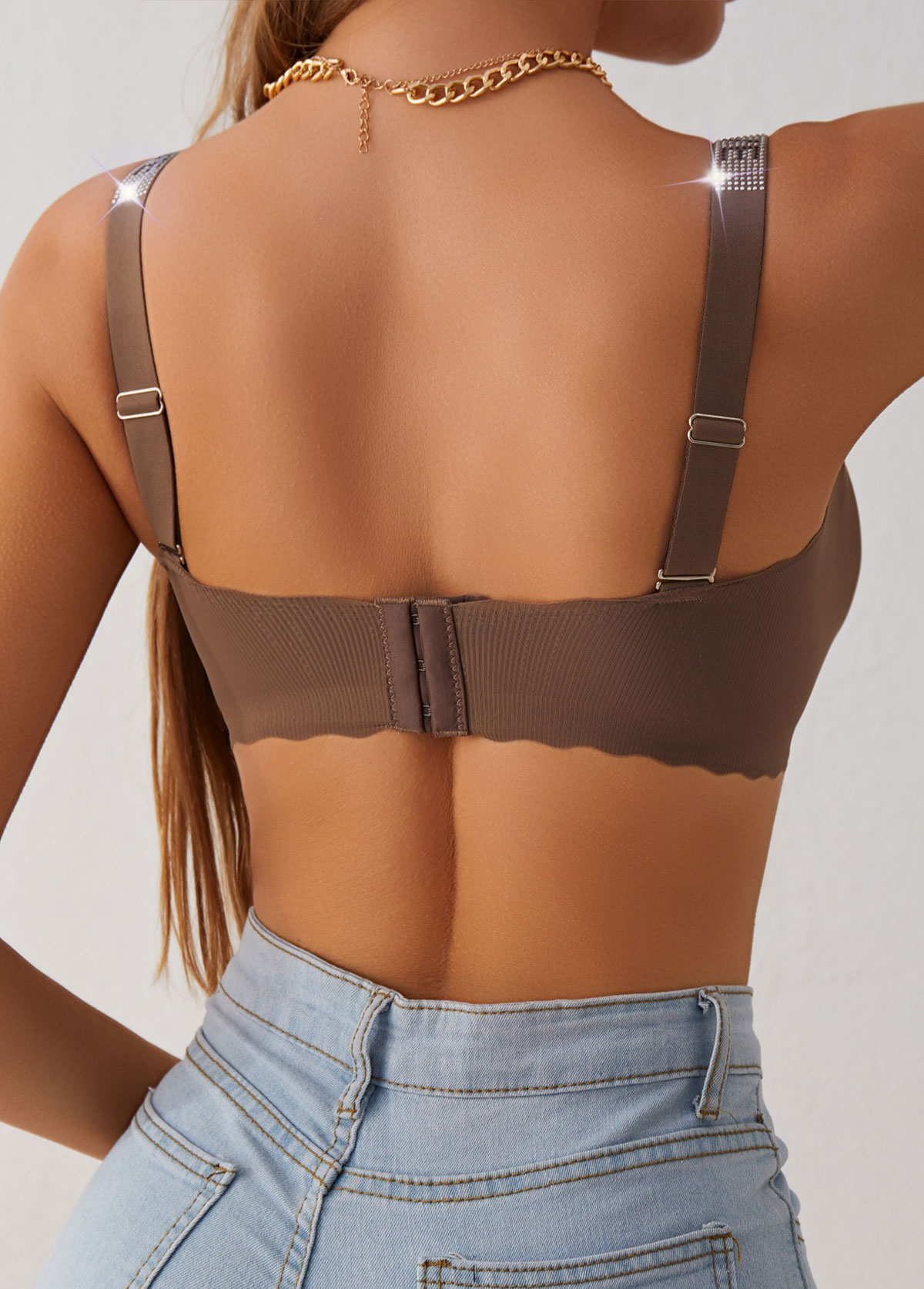 Dark Coffee intimates,Dark Coffee Color Scoop Neck Bra