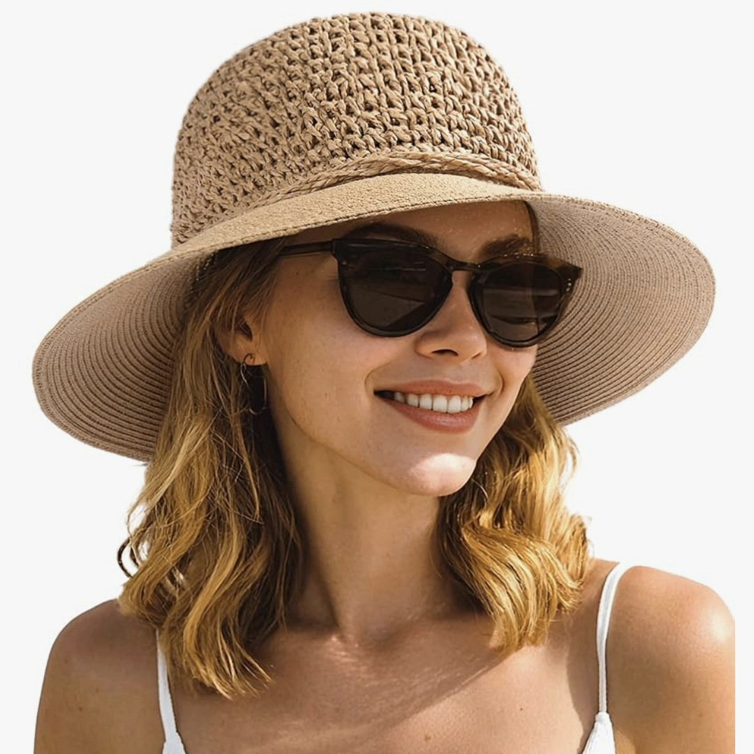Dark Camel accessories,Plain Color accessories,Dark Camel Sun Protection Visor Straw Hat