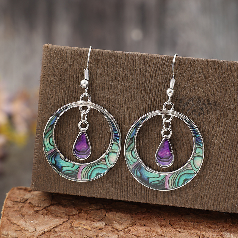 Silver jewelry,Silver Color Round Alloy Detail Earrings