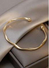 Golden jewelry,Golden Open Cuff Twisted Alloy Bangle