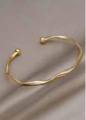 Golden jewelry,Golden Open Cuff Twisted Alloy Bangle
