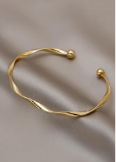 Golden jewelry,Golden Open Cuff Twisted Alloy Bangle