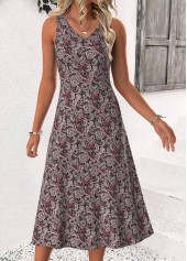 Dusty Purple dresses,Paisley dresses,Casual dresses,ROTITA Tummy Coverage Paisley Print Dusty Purple Dress and Cardigan