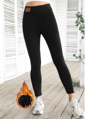 Schwarze knöchellange Leggings mit elastischem Bund und hoher Taille