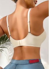 Beige intimates,Beige Color V Neck Detail Bra
