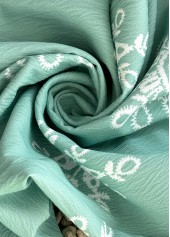 Mint Green bottoms,Floral bottoms,Plants bottoms,Soft Floral Print Mint Green Wide Leg Pants