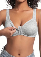 Light Grey intimates,Plain Color intimates,Light Grey Push-up V Neck Bra