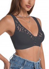 Black intimates,Plain Color intimates,Black Push Up V Neck Bra