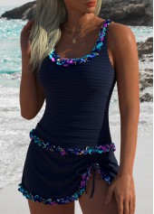 Navy swimwear,Ditsy Floral swimwear,ROTITA Tummy Coverage Navy Ditsy Floral Print Tankini Set