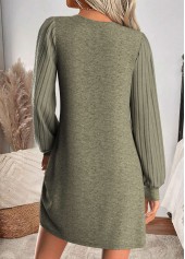 Sage Green dresses,Plain Color dresses,Everyday dresses,Casual dresses,ROTITA Tummy Coverage Sage Green Short V Neck Dress