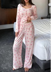 Pink loungewear,Ditsy Floral loungewear,Ditsy Floral Print Pink Lounge Top and Pants