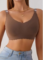 soutien-gorge à col rond couleur café foncé