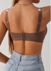 Dark Coffee intimates,Dark Coffee Color Scoop Neck Bra
