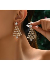boucles d'oreilles étoile en alliage doré sapin de Noël
