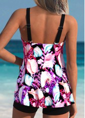 ROTITA Tummy Coverage Multi Color Marine Life Print Tankini Top-No Bottom