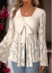 rotita cardigan beige à manches longues et col en V à basque