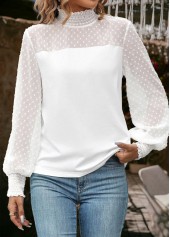 ROTITA Tummy Coverage White Turtleneck Long Sleeve T Shirt