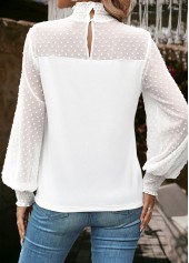 White tops,Plain Color tops,ROTITA Tummy Coverage White Turtleneck Long Sleeve T Shirt