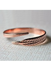 Leaf Design Rose Gold Copper Bangle