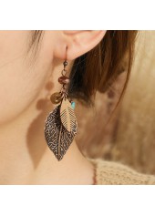 Dark Coffee jewelry,Plants jewelry,Leaf Dark Coffee Alloy Earrings and Necklace