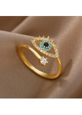 Ring aus goldener Legierung mit Strass-Augen-Design