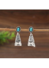 Silver Color Alloy Detail Geometric Earrings