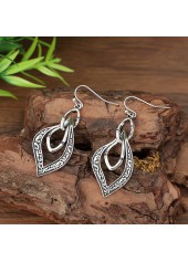 Silver jewelry,Silver Color geometric Alloy Detail Earrings