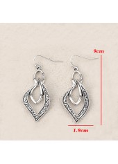 Silver jewelry,Silver Color geometric Alloy Detail Earrings