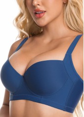 Soutien-gorge push-up bleu à bonnets demi-ronds