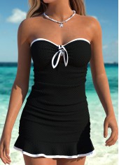 ROTITA Tummy Coverage Black Mid Waisted Tankini Set