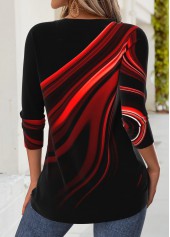 Black tops,Ombre tops,ROTITA Tummy Coverage Ombre Black V Neck T Shirt