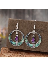 Silver jewelry,Silver Color Round Alloy Detail Earrings