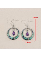 Silver jewelry,Silver Color Round Alloy Detail Earrings