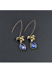 Blue jewelry,Floral jewelry,Plants jewelry,Droplet Blue Orchid Design Alloy Earrings