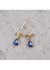 Blue jewelry,Floral jewelry,Plants jewelry,Droplet Blue Orchid Design Alloy Earrings