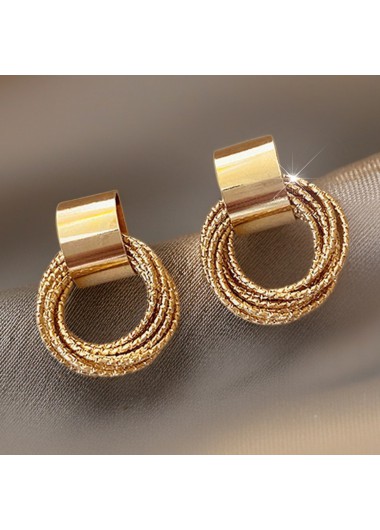 Golden jewelry,Golden Geometric Scrunchie Design Copper Earrings